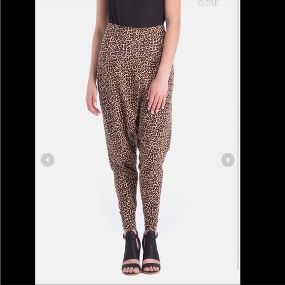 SOLD-American Apparel Cheetah Print Harem Pants - Picture 2 of 6